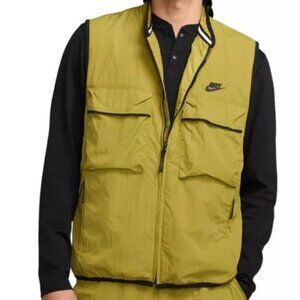NEW Nike Tech Woven Utility Vest Mens Green FZ0748-307 Full Zip NWT UPF